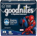 Goodnites Boys' Nighttime Bedwetting Underwear, Size Extra Small (28-43 lbs), 15 Ct, Packaging May Vary