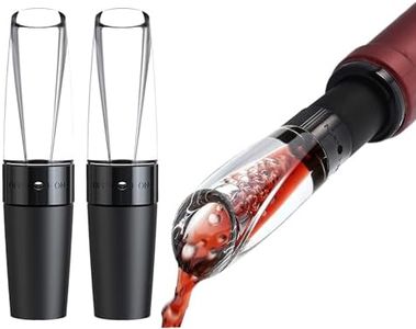 Taimler Wine Aerator - 2 Pcs Wine Aerator Pourer - Premium Aerating Pourer and Decanter Spout (Black)