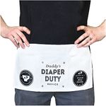 Big Dot of Happiness Diaper Duty Apron - Funny Gift for New Dad, White, Black, 8.75 x 16 inches