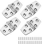 ODYSUNRAL Boat Strap Hinges, Door Hinges, 3 inch x 1.5 inches (76 x 38mm), Stainless Steel Hinges, Marine Hinges, 316 Stainless Steel with Screws (4 PCS)