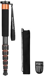 Koolehaoda Camera Monopod Carbon Fiber 6-Section Portable Compact Lightweight Monopod Unipod Stick for Cameras Canon, Nikon & Sony Mirrorless & DSLR - K266C