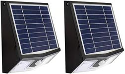 SOLARBASICS Outdoor Solar Light for Steps, Fence, Patio, Walkway, Motion-Sensor Security, Waterproof, 700 Lumen, Bright White LED, Black 2-Pack