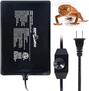 REPTI ZOO 8" X 12" Reptile Heat Pad Fast Heating Pad with Adjust Knob 16W Reptile Heat Mat for Turtles/Hermit Crabs/Bearded Dragons/Leopard Geckos/Snakes/Lizards, and Seed Germination