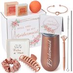 Vakuny Bridesmaid Proposal Gifts Set - Will You Be My Bridesmaid Gift Box - 12 oz Bridesmaid Wine Tumblers from Bride To Be - Bridal Shower Engagement Wedding Gifts for Bridesmaids