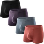 BAMBOO COOL Mens Underwear Trunks for Man Soft Waistband Open-fly No-ride-up Trunk Boxers Excellent Support Briefs(4 pack)