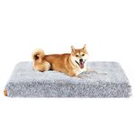 Feandrea Dog Bed, Orthopedic Dog Bed, Fluffy Dog Mattress, Egg Crate Foam Large Dog Bed Pet Bed with Removable Washable Cover, XL, for Medium and Large Dogs, 110 x 73 x 10 cm, Grey Ombré PGW213G01