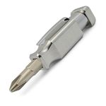 Pocket Screwdriver with Magnet and Clip - Double Ended Phillips and Flat Head - Made of Stainless Steel (Stainless Steel)