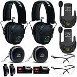 Walker's Razor Slim Electronic Shooting Hearing Protection ULTIMATE RANGE BUNDLE, Black, 2 Pack (12 Items)