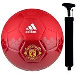 WRF 2022 Football for All Ages Suited for The Grass Fields | PU | Suitable for Grass |Practice Ball | Soccer Ball | for Men/Women | Football Size - 5 (MFC Red Football with Pump_A9 5)