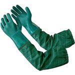 Eiito Pond Gloves, Long Rubber Gloves -Waterproof Gloves elbow Length Rubber Gloves, 25-inch Drain Cleaning Gloves,Extra Long Sleeve Full Arm Gloves for Women/men (Green, L)