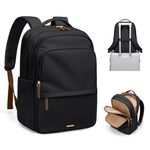 Multifunctional Laptop Backpack for Work Travel Leisure Water-Resistant Multiple Compartments Business Backpack for Women Fits 15.6 Inch Notebook (Black)