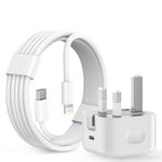 iPhone Charger, Apple Fast Charging USB C Fast Charger Plug with Lightning Cable USB C Power Adapter Compatible with iPhone 14/13/12/11 Pro/Pro Max/XS Max/XR/and More【MFi Certified】UK Power Adapter