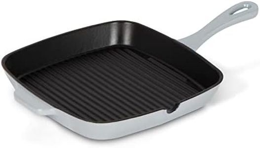Cuisinart 9.25" (23.5cm) Cast Iron Square Grill Pan in Misty Grey (CI30-23HMGYC)