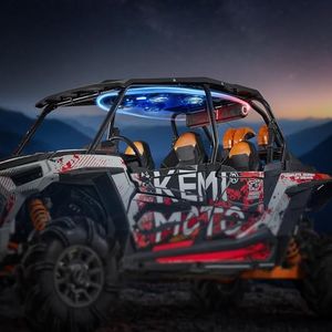 KEMIMOTO XP4 1000 Audio Roof Compatible with Polaris RZR XP4 1000 (2014-2023), 500W Lightweight UTV Stereo System, IP66 Waterproof Bluetooth, Multicolor Lights, Midnight Party Mode