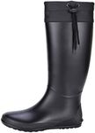 Asgard Women's Packable Tall Rain Boots Ultra Lightweight Garden Wellies - NOT for Wide Calf, Black 39 (size 8-8.5)