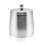 Windproof Ashtray, Stainless Steel Ashtray with Lid, YOCZOX Outdoor Ashtray Unbreakable Cigarette Ash Holder with Non-Slip Base for Outdoor Home Office Bar, Easy to Clean - 600ML