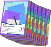 Binder Dividers for 3 Ring Binder,8 Tab Plastic File Dividers, Multicolor,Pack of 6sets(48 Dividers Total)