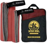 Wise Owl Outfitters Camping Towel - Camping Accessories, Quick Dry Microfiber Towel for Travel, Hiking, Yoga, Workout, and Backpacking, Red