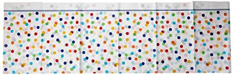 Rainbow Polka Dots Rectangular Plastic Table Cover (137cm x 213cm) 1 Piece - Vibrant & Durable Tablecloth for Parties and Events, 84" x 54"