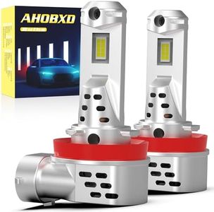 AHOBXD H11 Bulb, H8 H9 H16 Fog Bulbs Cool White with Fan Cooling Super Bright 30000LM Plug and Play Fog Lights Pack of 2