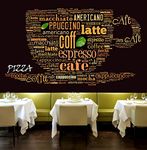 999STORE 3D Print Latest Wall Stickers Sheet roll Wallpaper for Restaurant and Cafe Words Cup of Tea Restaurant Wallpaper for Walls Living Room (Vinyl Self Adhesive 60X48 Inches) NonW540784