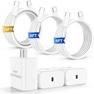 iPhone 16 17 Pro Max Charger Fast Charging, 45W Super Fast USB C Chargers for iPhone 17 16 (6FT+6FT+10FT) Type C Chargers Cord with Fast Charger Block for iPhone 17/16/15 series/iPad/ GalaxyS24