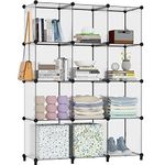 HOMIDEC Bookcase, 12 Cube Storage Unit Book shelf, Storage Cubes Multi-Use DIY Storage Shelves for Books, Storage Boxes, Clothes, Crochet Yarn, Toys