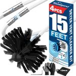 Sealegend 15 FEET Dryer Vent Cleaner Kit, Lint Remover Upgrade Flexible Quick Snap Brush with Drill Attachment Extends Up to 15 FEET for Easy Cleaning Use with or Without a Power Drill