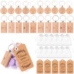 PIAOPIAONIU 140 Pcs Wooden Bible Inspirational Keychains Bible Verse Bulk Key Rings with Thank You Card & Organza Bags Christian Quotes Wood Keyrings Church Faith Gift for Prayer Inspirational Party