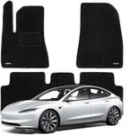 WENNEBIRD Superior Carpet Floor Mats for 2024 New Tesla Model 3, Premium All Weather Anti-Slip Waterproof Floor Liners, 0.6 Inch Thickness Rugs, Car Interior Accessories - 3pc