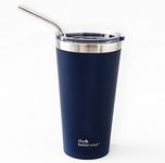 The Better Home 450 ml Insulated Coffee Cup Tumbler with Lid & Straw | Double Walled 304 Stainless Steel | 6 hrs hot & Cold | Diwali Gift for Friends & Family | Perfect for Travel & Home | Blue