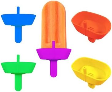 5PCS Drip Free Popsicle Holder, Reusable Silica gel Popcical Holder, Silicone burr-free safety Mess Free Frozen Treats Holder with Straw Popsicle Holder for Kids (5 colors)