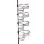 Zenna Home Shower Tension Pole Caddy, Bronze, 4 Corner-hugging Baskets (E2159HB)