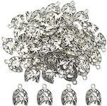 Honbay 50PCS Alloy Horseshoe Charms Pendant DIY Craft Jewelry Making Accessory