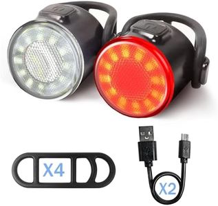 Bike Lights Set, Arespark USB Rechargeable Bicycle Lights Front and Back, Six Light Modes IPX 4 Waterproof Functions Bike Light, Suitable for All Outdoor Mountain or Road Night Riding.