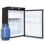 Smad 100L Gas Fridge Freezer, 3 Way Fridge Freezer Camping Gas 240V 12V for Off-grid, Caravan, Campervan, Van, Motorhome, Garage, Truck, Tent, RV, Mobil-Home, 0dB, Black