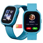 Vibez Smart Watch for Kids – SIM Card, 4G Voice Calling, GPS Location Tracker, Voice Chat, Video Call, Geo-Fencing, SOS Emergency, Health Monitoring Baby Smartwatch & Parental Control (Miracle, Blue)