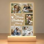 Personalized Mom Birthday Gifts for Mom, Custom Collage Picture Frames with Night Light, Custom Acrylic Plaque for Mothers Day, Personalized Christmas Gifts for Mom, Baby, Kids