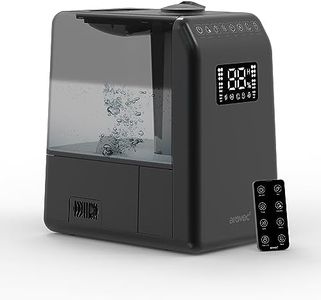 AROVEC Humidifier for Bedroom, Large Room, Home, 6L Large Tank, Top Fill Warm & Cool Mist Air Humidifier with Quiet Sleep & Auto Mode, Dual Nozzle, Rapid Humidification, 60H Run Time for 55m2, Black