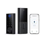 eufy security Smart Lock Touch, Remotely Control with Wi-Fi Bridge, Fingerprint Keyless Entry Door Lock, Bluetooth Electronic Deadbolt, Touchscreen Keypad, BHMA Certified, IP65 , Black, (T8510)