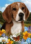 Beagle - Best of Breed Summer Flowers Garden Flags