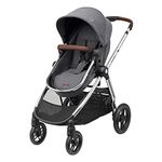 Maxi-Cosi Zelia 3 Luxe 2-in-1 Prams Travel System, 0 - 4 Years, up to 22 kg, Baby Stroller, Reclinable, Reversible Pushchair Seat & Pram Body, One-Hand Fold, XXL Shopping Basket, Twillic Grey