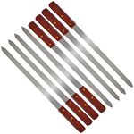 8Pcs Flat Kebab Skewers Stainless Steel, 24 inch Turkish Skewers, Adana Kebab Skewers, Meat Fork Long Shish Kebabs BBQ Stick Grill Accessories for Grill Utensils