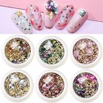 Nail Art Rhinestones Decorations for Women 3D Nail Crystals Gems 6 Wheels Mixed Flatback Rivets Diamond Jewel Beads Charms Colorful Nail Art Accessories Supplies for DIY Designs Manicure Wraps 1