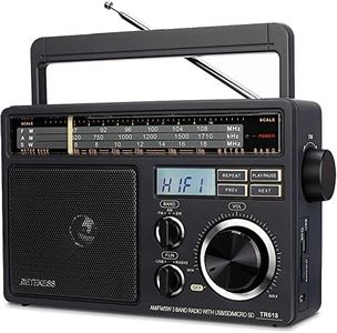 Retekess TR618 AM FM Radio Plug in Wall, Portable Shortwave Radios, Support SD, Micro SD and USB Flash Drive, AM FM Radios with Best Reception for Home Kitchen or Drive in