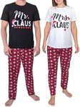 Unique Baby His and Hers Matching Mr & Mrs Claus Pajama Set Christmas Clothes (XLr, Black)
