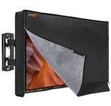 IC ICLOVER 60-65 inch Outdoor TV Cover, Roll up Front Flap with Non Scratch Soft Liner Protect LED Screen, Zipper Access Weatherproof TV Protector, Outside Waterproof Television Cover fit Wall Mount