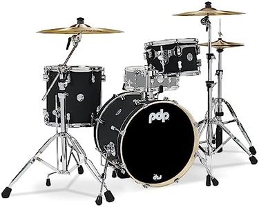 Pacific Drums & Percussion PDP Concept Maple Bop 3-Piece, Satin Black Drum Set Shell Pack (PDCM18BPBK)