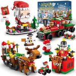 Advent Calendar 2024 Kids, 24 Days Christmas Building Blocks Playset Countdown Daily Surprise, STEM Toy Xmas Gifts Party Favors Stocking Stuffers for 6 7 8 9 10-12 Year Old Boys Girls Advent Calendars