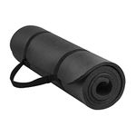 BalanceFrom BFGY-AP6BLK Go Yoga All Purpose Anti-Tear Exercise Yoga Mat with Carrying Strap, Black, One Size